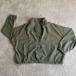 Pullover quarter zip tech fabric jacket